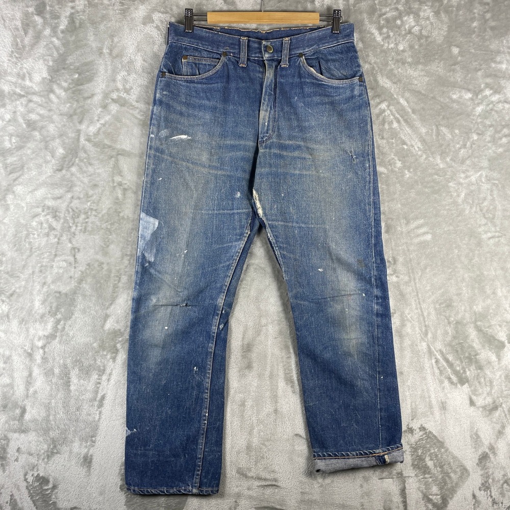 Vintage Penneys Foremost Selvedge Jeans Mens 31x29 Distressed TALON USA 1950s